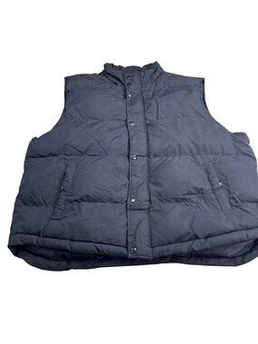 St. Johns Bay Mens XXL Puffer Vest Navy Blue Snap & Zipper Closure Polyester She